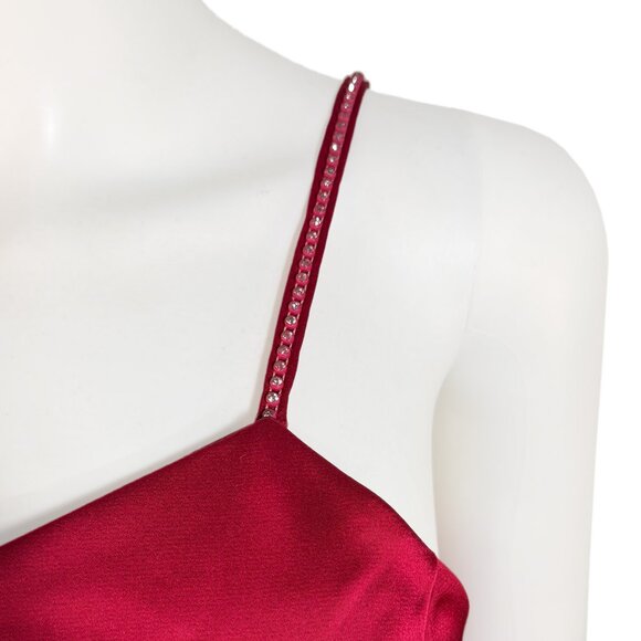 EUC Magenta Pink Satin Rhinestone Spring Cocktail Dress - Womens Size 4/S - Picture 3 of 5